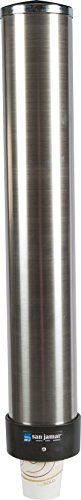 Carlisle Foodservice Products C3200P Stainless Steel Pull Type Beverage Cup Dispenser, Fits 6Oz To 10Oz Cup Size, 2-7/32" To 3-3/16" Rim, 23-1/2" Tube Length #TOP5