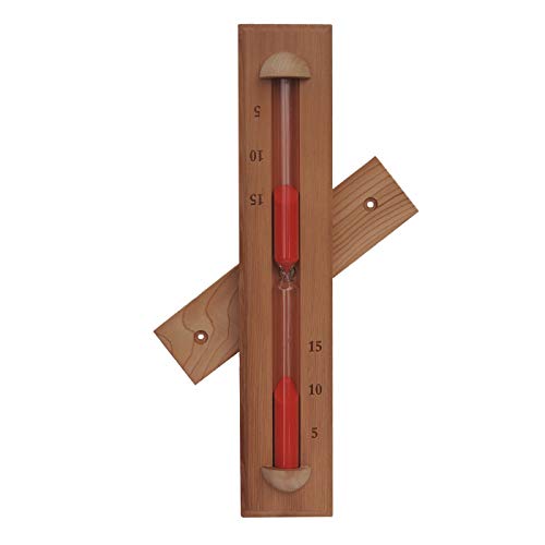 HSE Deluxe Cedar Wall-Mounted Rotating Sauna Sand Timer - 15 Minutes - Choose