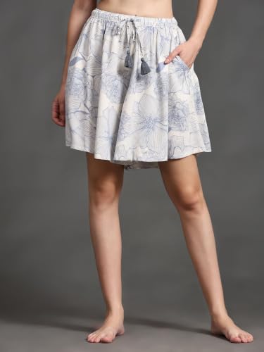 Image of B STORIES Women's Viscose Printed Lounge Culotte Shorts (Pack of 2)