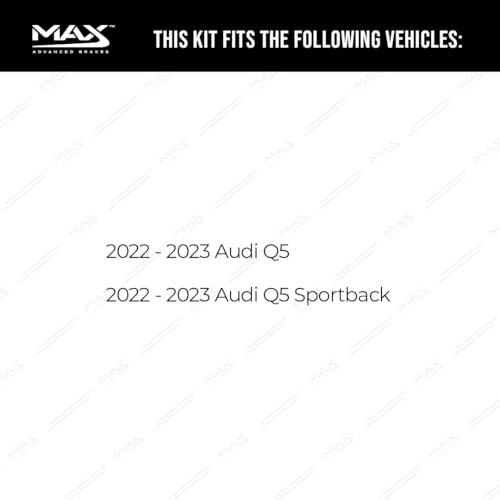 Image of Max Advanced Brakes Front & Rear Brake Kit Compatible With 2022 2023 Audi Q5 2022 2023 Q5 Sportback Replacement Geomet Coated OE Disc Brake Rotors and Ceramic Brake Pads