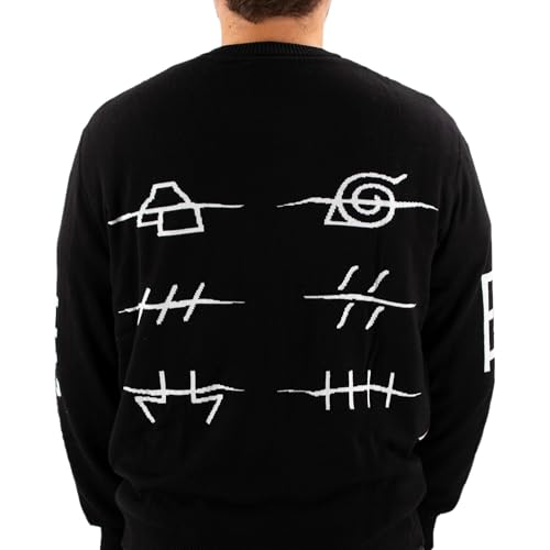 Ripple Junction Naruto Shippuden Men's Christmas Sweater Akatsuki Red Cloud Anti-Village Holiday Anime Officially Licensed4