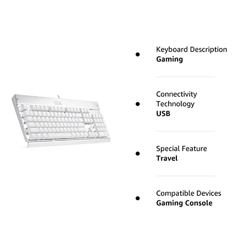 Eagletec Kg010 Mechanical Keyboard Wired Ergonomic Brown Switches Equivalent For Office Pc Home Or Business (White Keyboard White Backlit) #TOP7