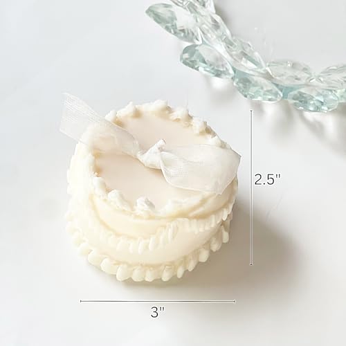 Vintage Coquette Aesthetic Soy Wax Cake Candle - Sweet Cake Scented Decorative Candle - Handmade Unique Home Decor Accent Piece - Perfect Gift Ideas - Image 4
