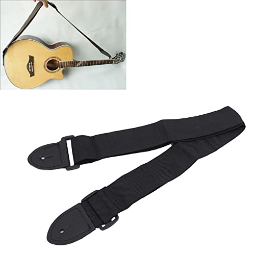 EMFGJ Sangle de Guitare Noire Sangle de Basse Tissu Acoustique Coussin de Basse électrique Ceinture de Guitare rembourrée Costumes réglables Instruments électriques, de Basse ou acoustiques Cover