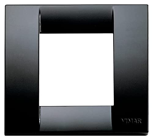 Realizzata in plastica Vimar 17097.16 Idea Placca Classica 1 modulo o 2 moduli ridotti, tecnopolimero, dimensioni 8.8 x 8 x 0.9 cm, colore nero
