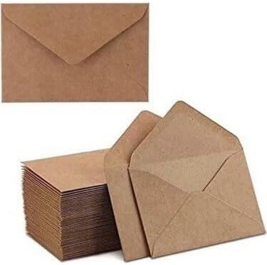 Kraft Zarf, 12x16 cm, 100 Adet, Kahverengi Davetiye Zarfı