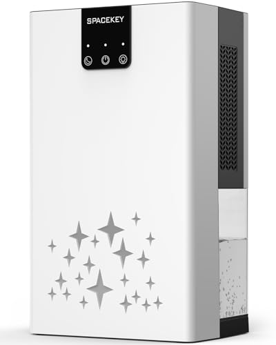 Dehumidifier, 95 OZ Water Tank Dehumidifiers for Home, 1000 sq. ft. Dehumidifier for Basement Bathroom Bedroom with Auto Shut Off, 7 Colors LED Light, Quiet Dehumidifiers with Sleep Mode, White