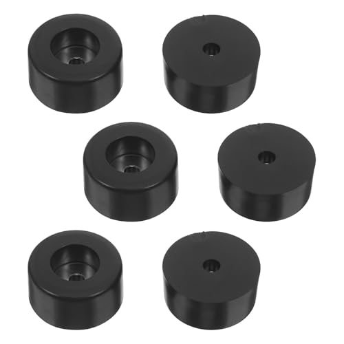 HYTROVE Almohadillas de Goma Antivibración para Muebles y Equipos de Gimnasio, Protección contra Humedad y Suelo, Paquete de 6 Piezas Negras para Sótanos