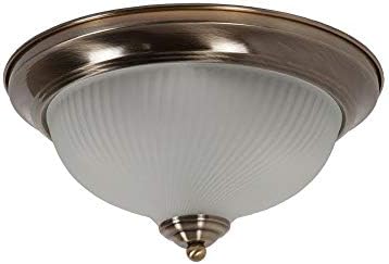 Antique Brass Finish Flush Ceiling Light, 7622-11AB