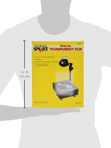 School Smart Write-On Transparency Films, 8-1/2 x 11 Inches, Clear, Pack of 100