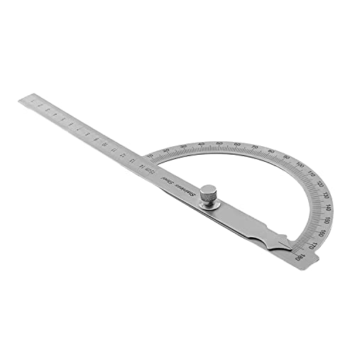 Transportador Protractor 180° Acero Inoxidable con Regla 150mm miniatura 1