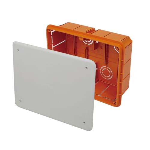 A2ZWORLD Caja de derivación con tapa y tornillos, caja de derivación para empotrar pared, interior IP40 (118 x 96 x 70 mm)