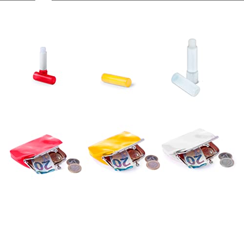 Monederos click de colores con bálsamos labiales para detalles y regalos de bodas, bautizos y comuniones o eventos en general (10)