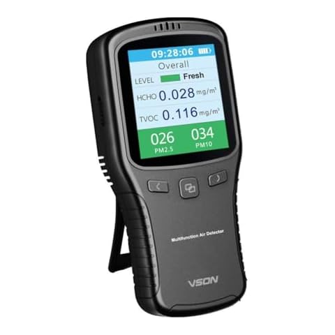 IGERESS VSON Air Quality Monitor Indoor, Formaldehyde Detector, Air Sensor Tester Pollution, with HCHO/TVOC/PM10/PM2.5 Real-Time Data Colorful Screen & USB Charging(Gray), WP6912S Cover
