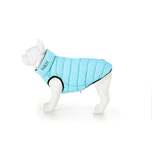 HUGO & HUDSON Reversible Puffer Jacket for Dogs and Pets (Small 35cm, Teal/Green)
