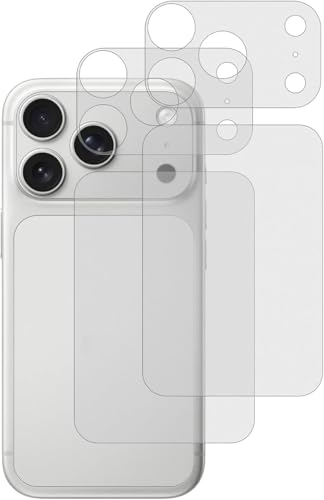 Back Protector for iPhone 17 Pro Max Flexible PET Camera Plateau Protector Film Scratch Resistant Semitransparent Matte Finish Anti-Fingerprint 2+2 Pack for Back and Camera Lens Protection