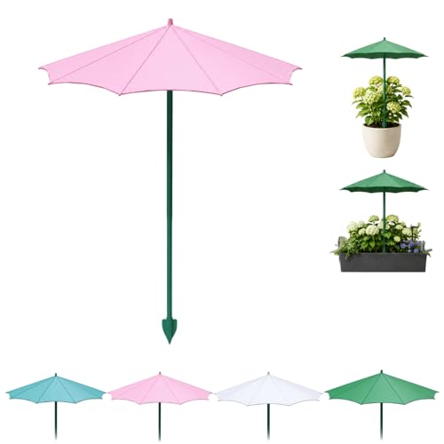 DzaiCrkwd Stück Pflanzenschirm Für Außenpflanzen Garten-Pflanzenschirm Verstellbarer Sonnenschutz Mit Erdspieß Für Gärtner Balkon Züchter Sommer (Rosa 34 cm/13 4 in)