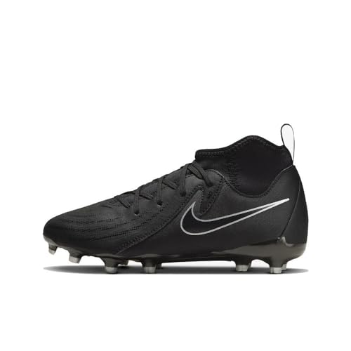Nike Jr. Phantom Luna 2 Academy Little/Big Kids' MG Soccer Cleats (FJ2603-001, Black/Black)