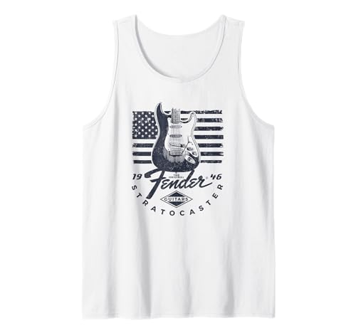 Fender 1946 Stratocaster American Flag Backdrop Tank Top - image 1