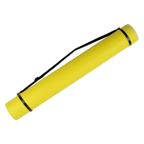 Colaxi Extendable Poster Tube Poster Carrying Case Portable Multifunctional with Strap Drawing Tube Scroll Holder for Scroll, Yellow