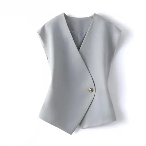 Chaleco con cuello en V para mujer en primavera casual 2