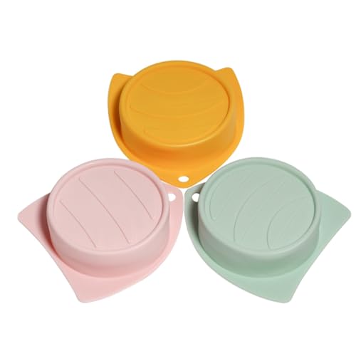 Ciieeo Pet Can Cover Set 3 Pieces Silicone Dog Cat Food Lid Reusable Airtight Lid for Canned Dog Practical for Pet Feeding