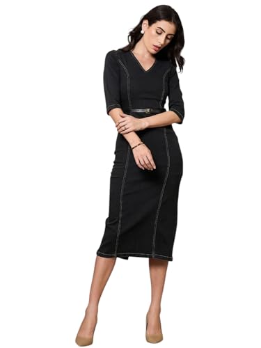 Image of Sassafras worklyf Women Bodycon Dress with Crop Blazer