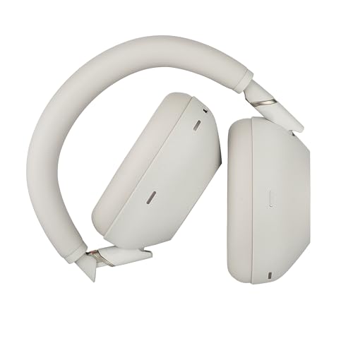 Image of Sony WH-1000XM6 Wireless Noise Canceling Headphones (Silver) Foldable Over-Ear Bluetooth Headset | Hi-Res Audio, 30-Hour Battery, LDAC, Multipoint with USB Wall Adapter and Microfiber Cleaning Cloth