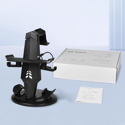 Image of TechKen VR Charging Dock for Meta Quest 3S /Quest 3 /Quest 2, Vertical VR Stand & Charging Station, Fast Charge Headset with Type-C Cable, Supports Controllers with Grip Covers & Elite Straps