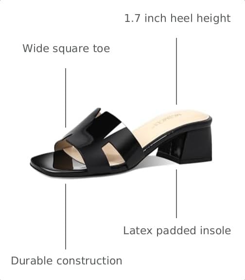 Image of Women's Chunky Open Toe Low Block Heels Kitten Dressy Heels for Women Low Heel Sandals for Women Summer Comfy Heels