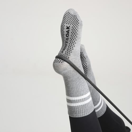 Image of Mint & Oak Pilates Socks with Grips for Women, Ankle Length Non-Slip Yoga Socks, Cotton Ideal For Yoga, Pilates, Gym, Workout, Cute Women's Gift