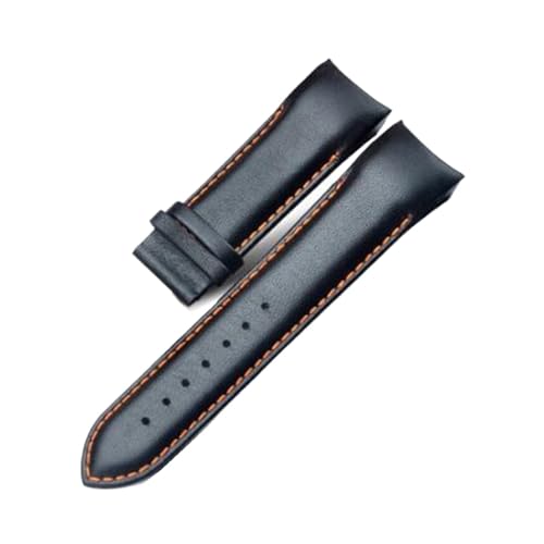 Bracelet de montre cuir véritable noir 22mm 23mm 24mm boucle