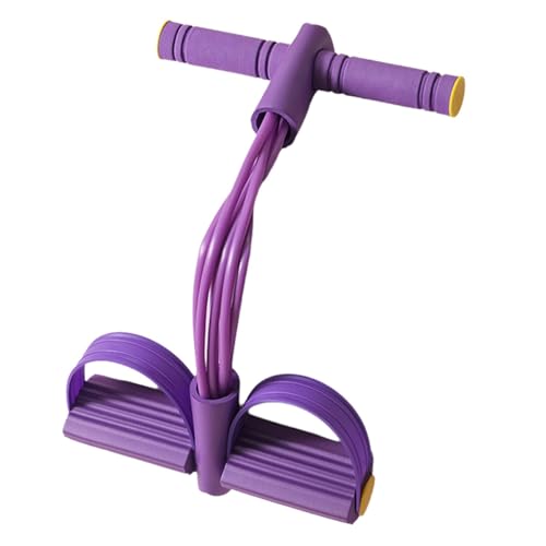 トレーニングチューブ 筋トレ 腹筋 グッズ ゴム バンド チューブ 健康 器具 運動 ローイングマシン ストレッチ フィットネス (紫)