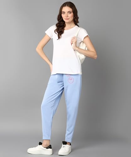 Image of Alan Jones Clothing Women's Comfort Fit Mid Rise Solid Ankle Length Cotton Track Pant