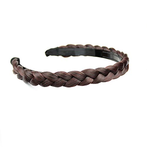 BOBIYA Plait Headband Synthetic Hair Plaited Headbands Braid Braided With Teeth for Women Girl (Chestnut Brown) - Image 3