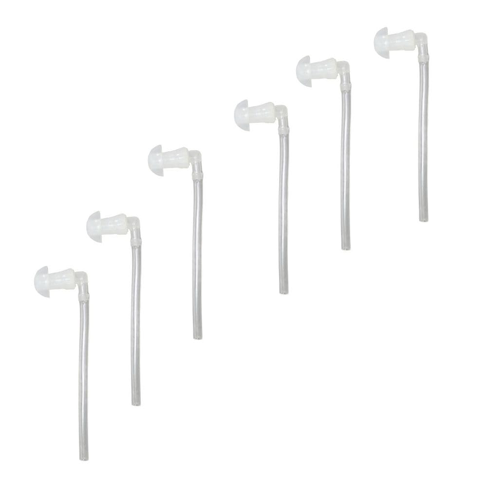 Hearing Aid Domes Ear Tips Silicone Earplug Domes For BTE And Pocket Hearing Instruments Ear Tip Replacement With Tube And Elbow Connectors (Made In India, 6 Pc. Medium- 10Mm), Transparent