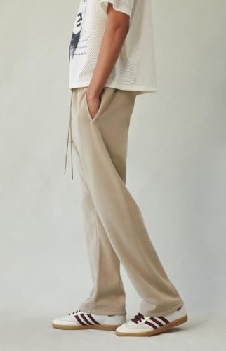 PacSun Men's Tan Straight Leg Sweatpants2