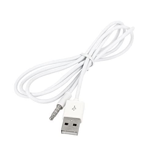 3 FEET Cable - 3.5mm Male Aux Audio Jack to USB 2.0 Male Adapter Cord - Compatible with Car, MP3 Player, Headphones, and Other Devices (White) image 4