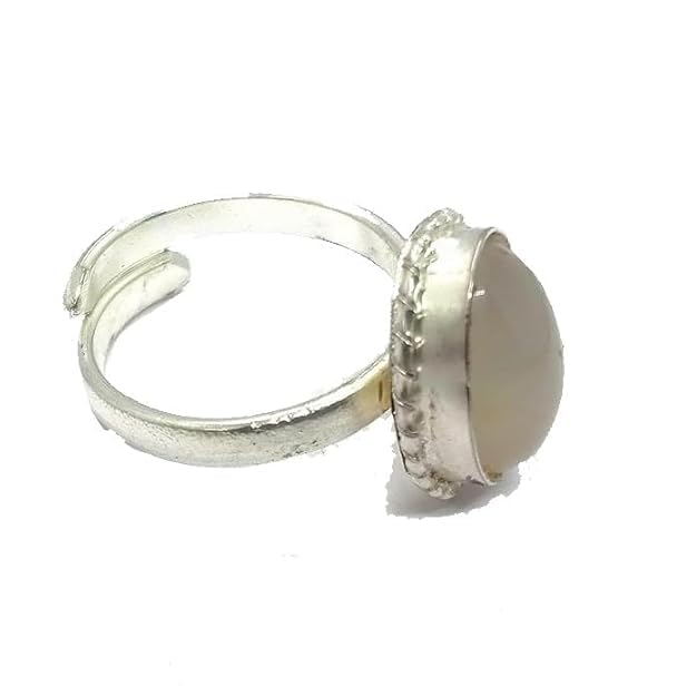 White Quartz Natural Ring, silver Ring Gemstone Ring, Gift For Her, Minimalist For Ring Handmade Dur al Najaf Muh e Najaf Quartz-picture-49