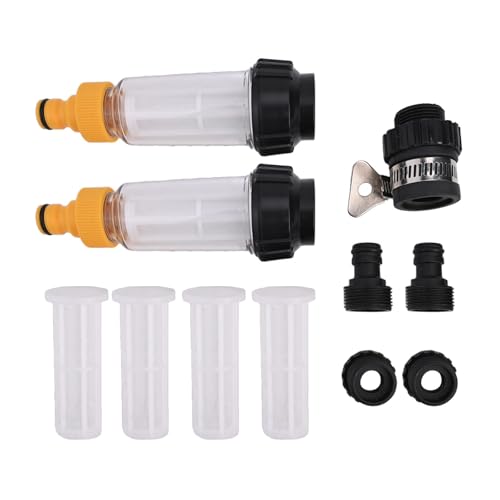 Gettimore Tubo da giardino con filtro dell'acqua da 3/4, design trasparente, facile da pulire, compatibile con idropulitrici e rubinetti ad alta pressione