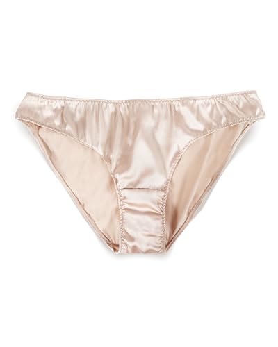 Image of 22 Momme 100% Mulberry Silk Underwear, Silk Satin Classic Bikini Panties for Women, Ultra Breathable Hipster