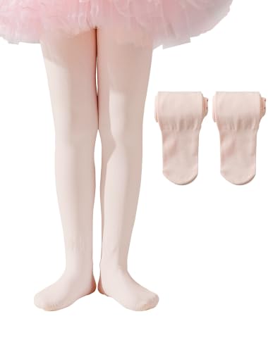 Image of EPEIUS Fleece Lined Tights for Girls Winter Warm Leggings Toddler Thick Thermal Dance Tights 900D Black Nude Ballet Pink