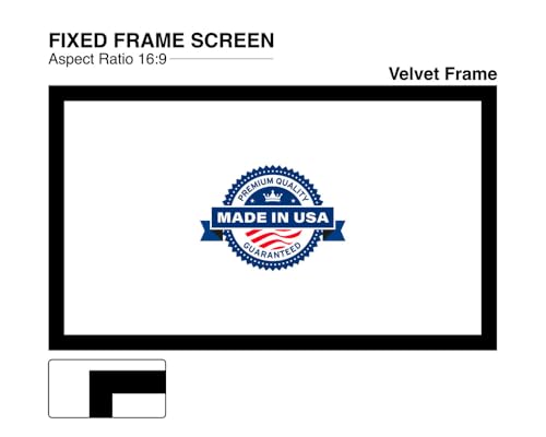 Image of Fixed Frame Projector Screen 16:9 Aspect Ratio, 1.5 Gain Active 3D 4K Ultra HD Projection Screen for Classroom, Office & Home Theater (ALR Crystal 4K, 133 Inch)