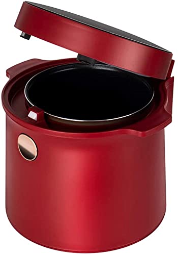 KANBUN Pelería de arroz de bajo azúcar 400W, Mini Olla de arroz eléctrica con Baja función de azúcar, Capacidad 2L, Temporizador, Mantenga la función Caliente, Rojo