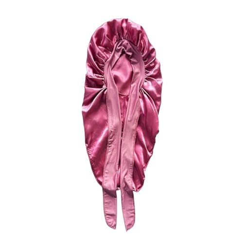 Bonnet de nuit long en satin soyeux pour routine sommeil et soin