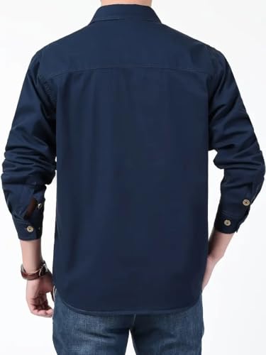 Image of FABRIPPLE Men's Cargo Jacket Shirt | 100% Cotton | 6 Pocket Utility Overshirt | Casual & Outdoor Wear | Breathable & Lightweight Fabric