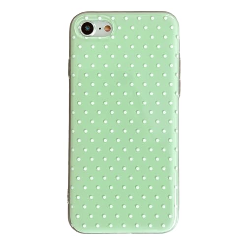 Coque pour iPhone 7/8/SE QLTYPRI en silicone fine vert menthe avec motif à pois