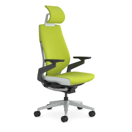 Image of Steelcase Gesture Ergonomic Office Chair with 360 Armrests 3D Live Back Lumbar Support and Adjustable Headrest Lime Green