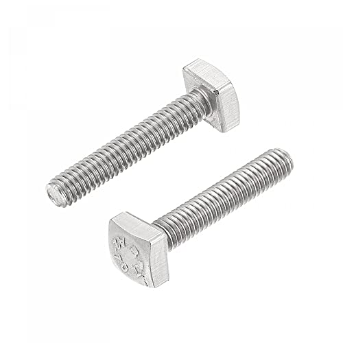uxcell Square Head Bolt, 2pcs M4x20mm Fully Thread 304 Stainless Steel Grade C Square Machine Screws