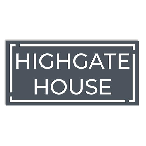 Personalised House Sign – 3D Rectangle Door Number & Street Name Plaque – Laser Cut Acrylic Address Sign in Matt Anthracite Grey & Gloss White – Custom Outdoor Wall Plate (D2)